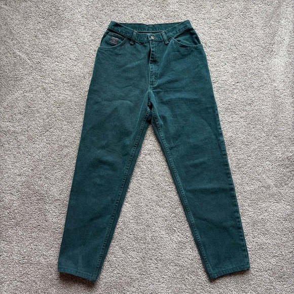 Vintage 90s Wrangler Teal Green High Rise Jeans Women’s 8 10 USA Made - Picture 2 of 13